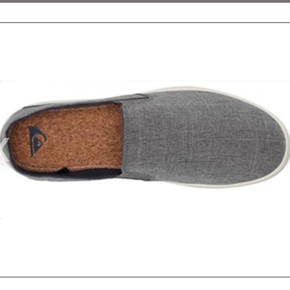 Quiksilver Harbor Wharf Slip-On Tennis Deck Shoes Mens 9 - Grey White ab577 NEW - Picture 2 of 2